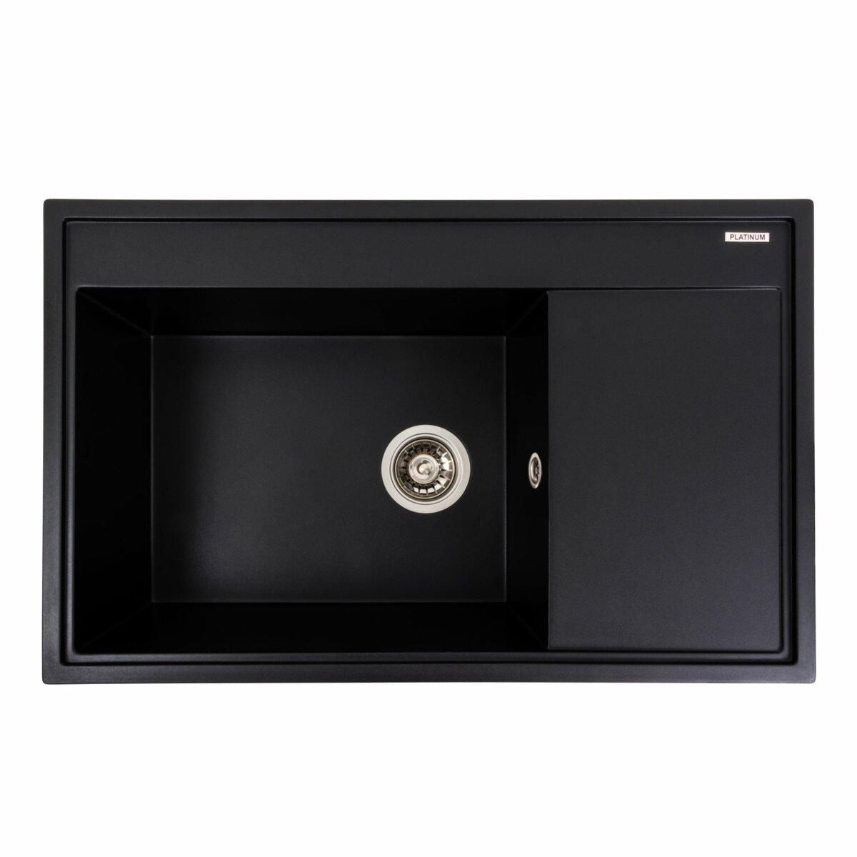 Гранітна мийка для кухні Platinum 7950 AZURIT матовий Чорний Гранітна мийка для кухні Platinum 7950 AZURIT матовий Чорний