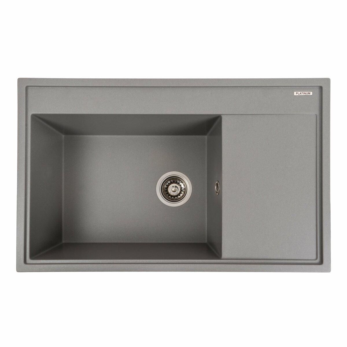 Гранитная мойка для кухни Platinum 7950 AZURIT матовый Серый муссон Гранитная мойка для кухни Platinum 7950 AZURIT матовый Серый муссон