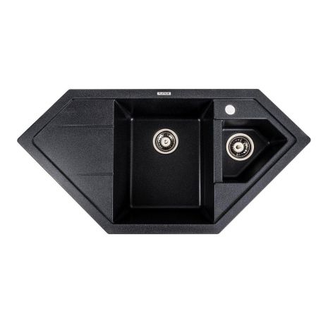 Гранітна мийка для кухні Platinum 9950 PANDORA матовий Карбон