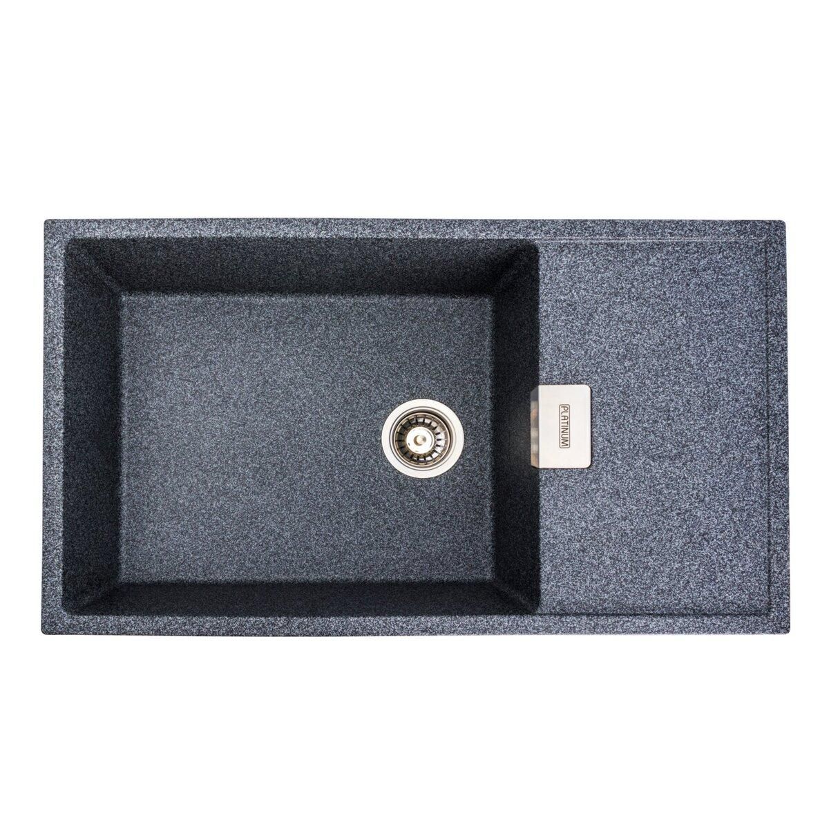Гранитная мойка для кухни Platinum 8650 DIAMOND матовая (графит) Гранитная мойка для кухни Platinum 8650 DIAMOND матовая (графит)