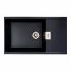 Гранитная мойка для кухни Platinum 8650 DIAMOND матовая (черный металлик) Гранитная мойка для кухни Platinum 8650 DIAMOND матовая (черный металлик)
