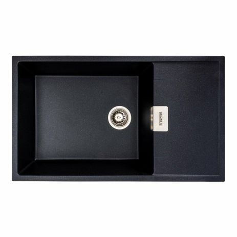 Гранитная мойка для кухни Platinum 8650 DIAMOND матовая (черный металлик) Гранитная мойка для кухни Platinum 8650 DIAMOND матовая (черный металлик)