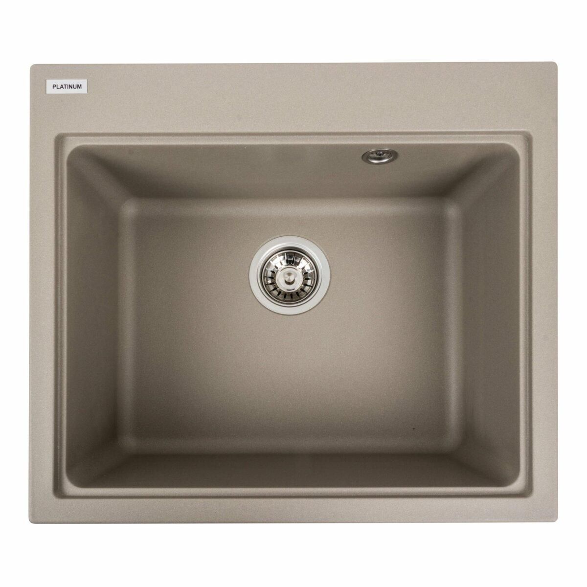 Гранитная мойка для кухни Platinum 5852 VESTA матовый Титан Гранитная мойка для кухни Platinum 5852 VESTA матовый Титан