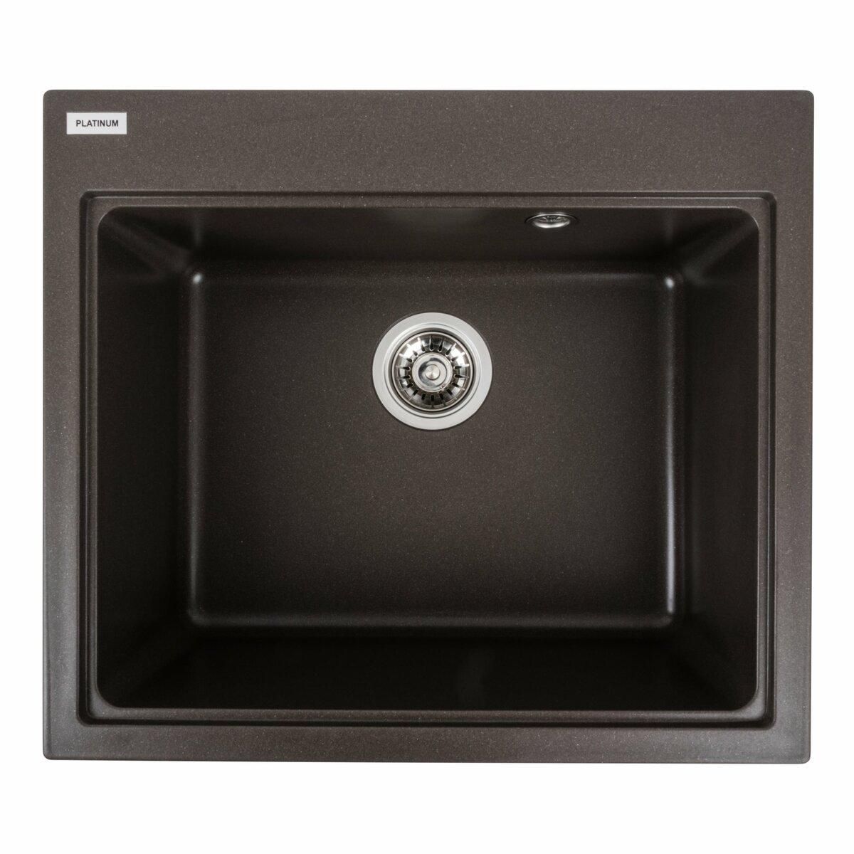 Гранитная мойка для кухни Platinum 5852 VESTA матовая Темная скала Гранитная мойка для кухни Platinum 5852 VESTA матовая Темная скала