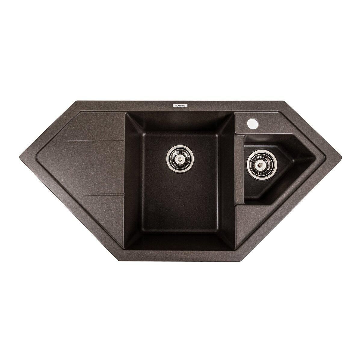 Гранитная мойка для кухни Platinum 9950 PANDORA матовая Темная скала Гранитная мойка для кухни Platinum 9950 PANDORA матовая Темная скала