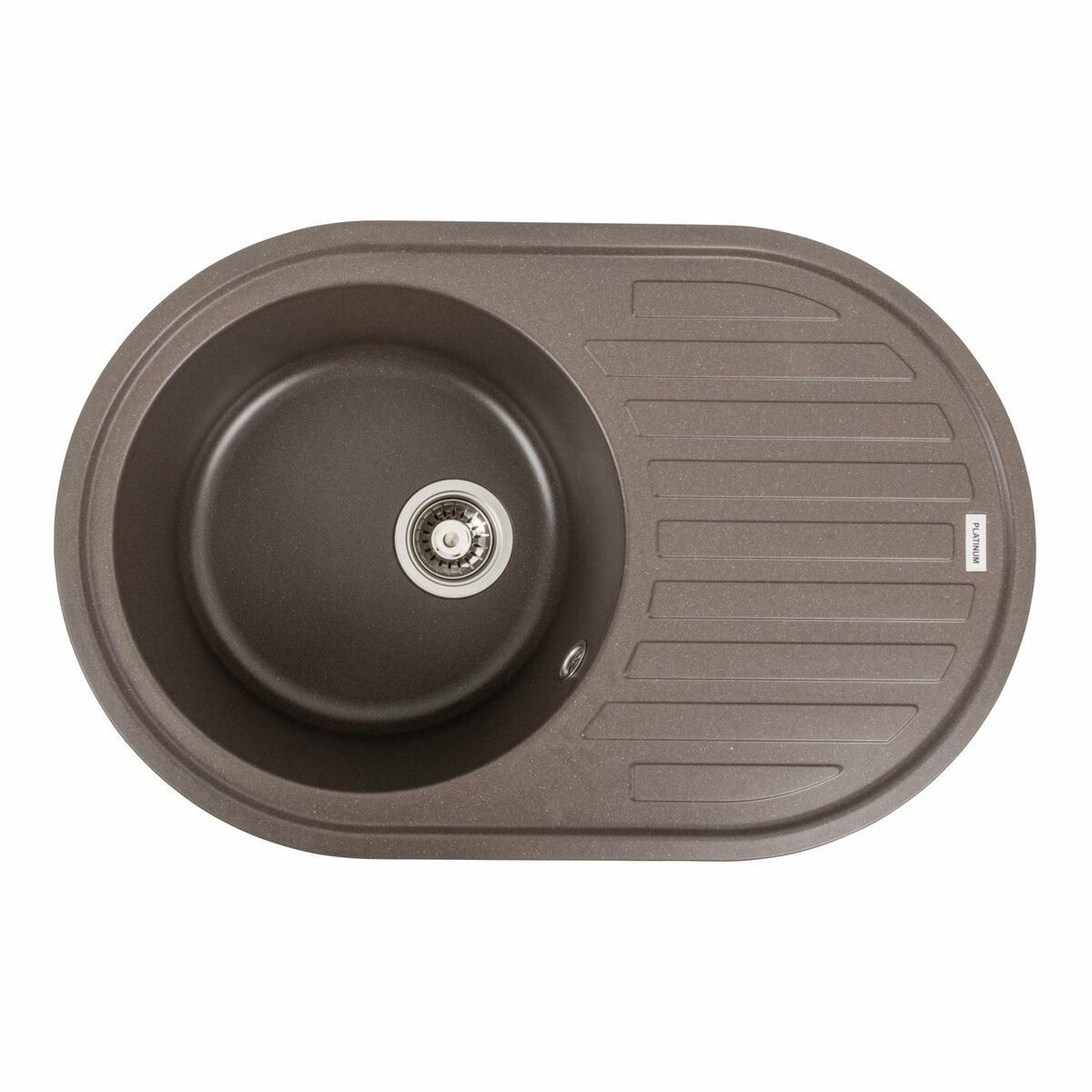 Гранитная мойка для кухни Platinum 7750 LIRA матовая Темная скала Гранитная мойка для кухни Platinum 7750 LIRA матовая Темная скала