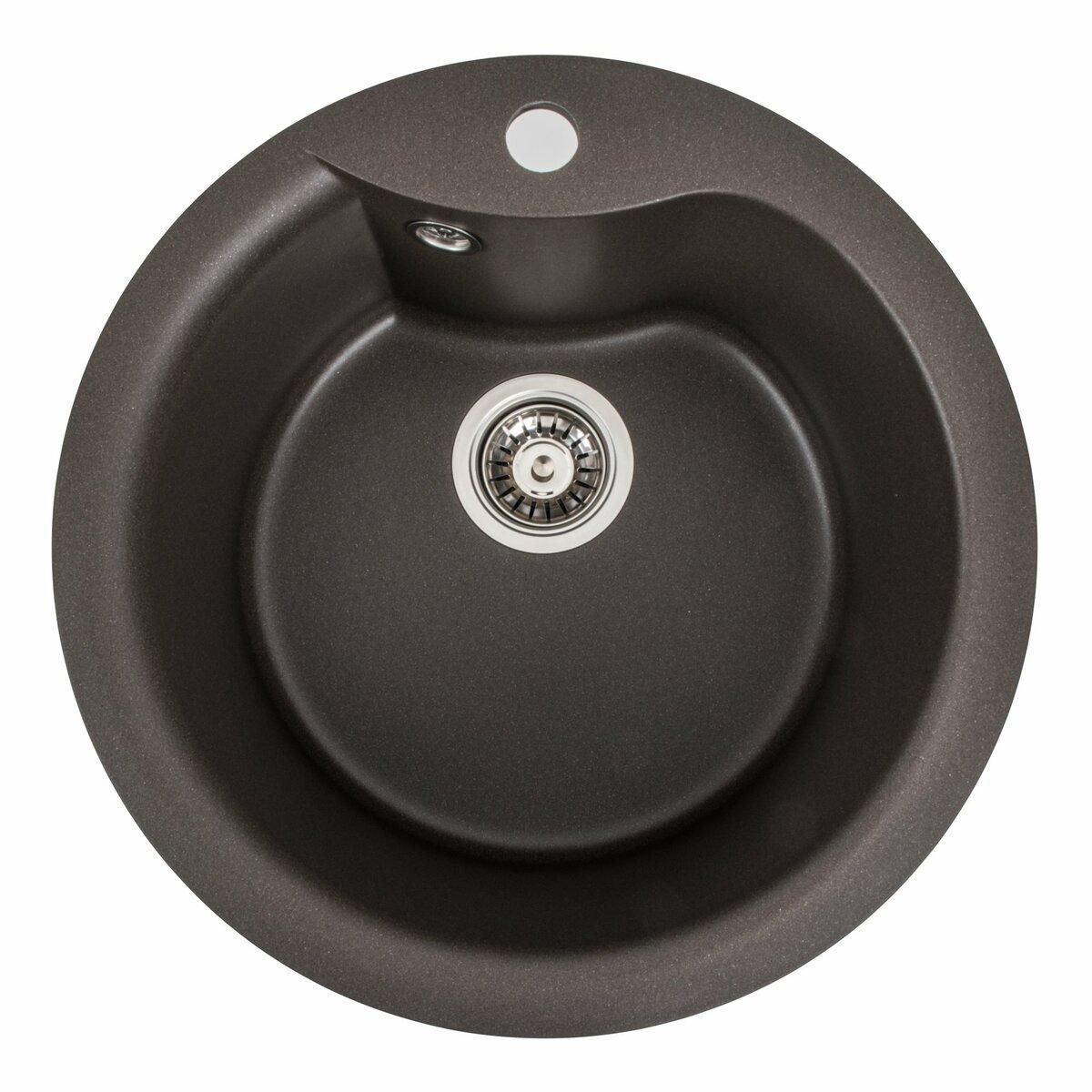 Гранітна мийка для кухні Platinum 480 TURAS матова Темна скеля Гранітна мийка для кухні Platinum 480 TURAS матова Темна скеля