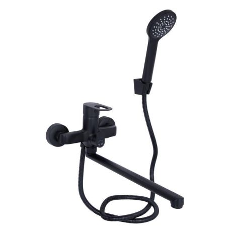 Змішувач для ванни Lidz Latwa 005 з поворотним виливом (з душовим гарнітуром) (k35) LDLAT005BLA45420 Black Змішувач для ванни Lidz Latwa 005 з поворотним виливом (з душовим гарнітуром) (k35) LDLAT005BLA45420 Black