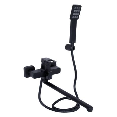 Змішувач для ванни Lidz Wawel 005 з поворотним виливом (з душовим гарнітуром) (k35) LDWAW005BLA45394 Black Змішувач для ванни Lidz Wawel 005 з поворотним виливом (з душовим гарнітуром) (k35) LDWAW005BLA45394 Black