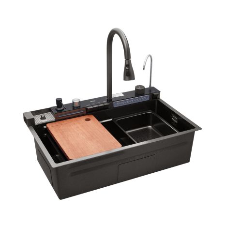 Кухонна мийка Kroner KRP Schwarze — SET7546ARTHM PVD (3.0/0.8 мм) Кухонна мийка Kroner KRP Schwarze — SET7546ARTHM PVD (3.0/0.8 мм)