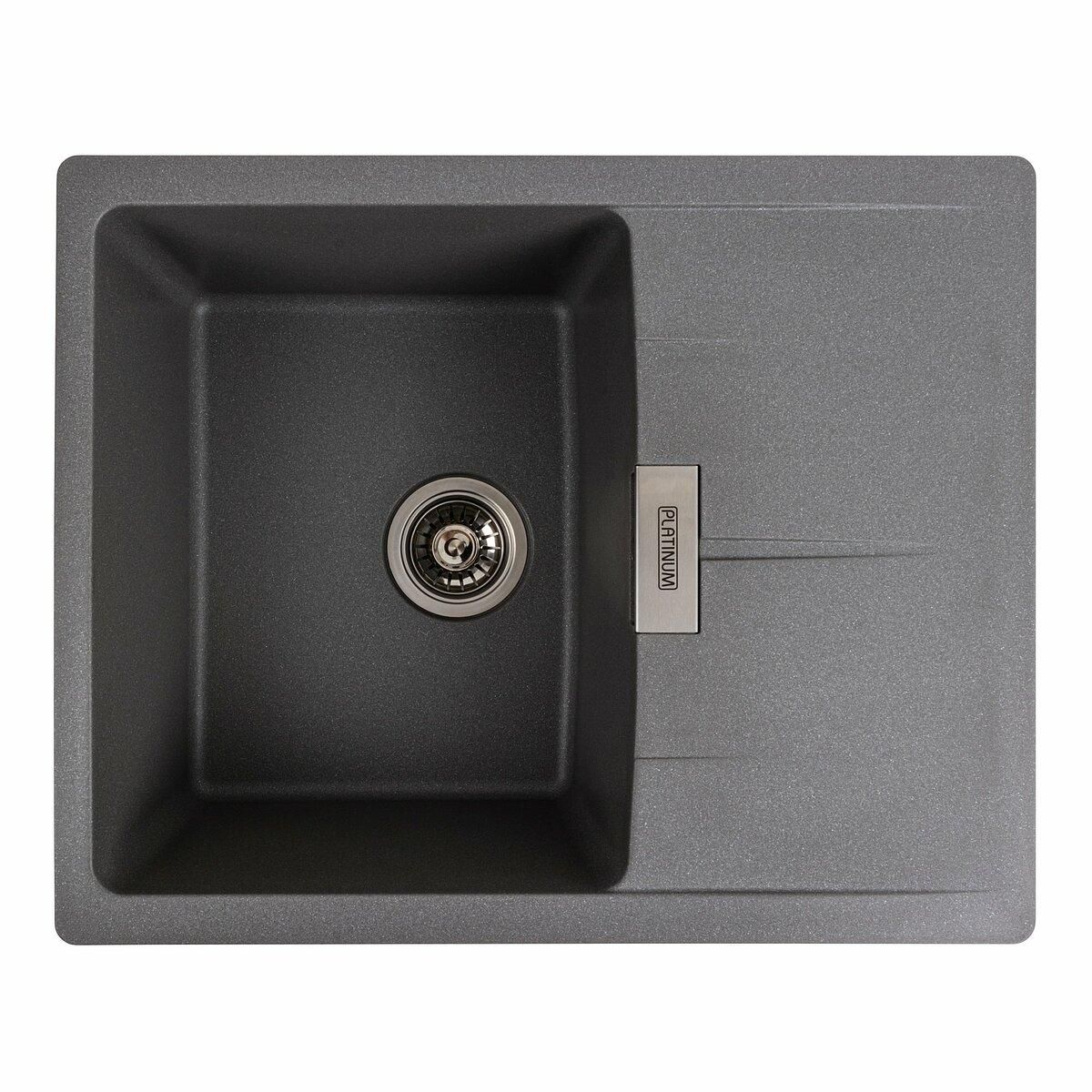 Гранитная мойка для кухни Platinum 6250 ZIRKONE матовый серый муссон Гранитная мойка для кухни Platinum 6250 ZIRKONE матовый серый муссон