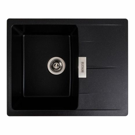 Гранитная мойка для кухни Platinum 6250 ZIRKONE матовый черный металлик