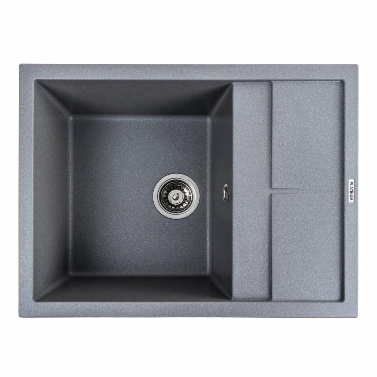 Гранитная мойка для кухни Platinum 6550 LOTOS матовый Серый Муссон Гранитная мойка для кухни Platinum 6550 LOTOS матовый Серый Муссон
