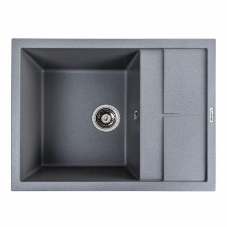 Гранитная мойка для кухни Platinum 6550 LOTOS матовый Серый Муссон Гранитная мойка для кухни Platinum 6550 LOTOS матовый Серый Муссон