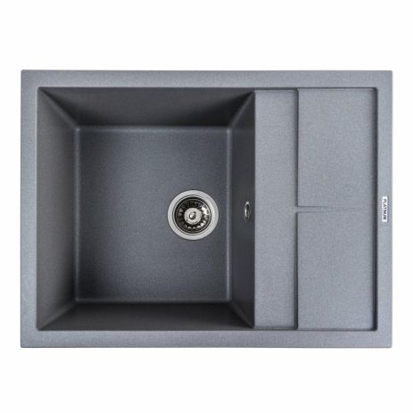 Гранітна мийка для кухні Platinum 6550 LOTOS матовий Сірий Муссон Гранітна мийка для кухні Platinum 6550 LOTOS матовий Сірий Муссон