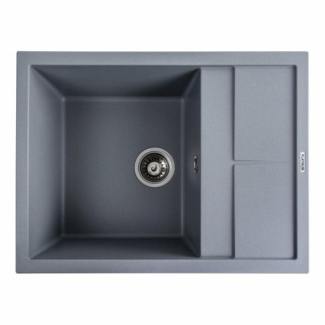 Гранитная мойка для кухни Platinum 6550 LOTOS матовый серый металлик Гранитная мойка для кухни Platinum 6550 LOTOS матовый серый металлик