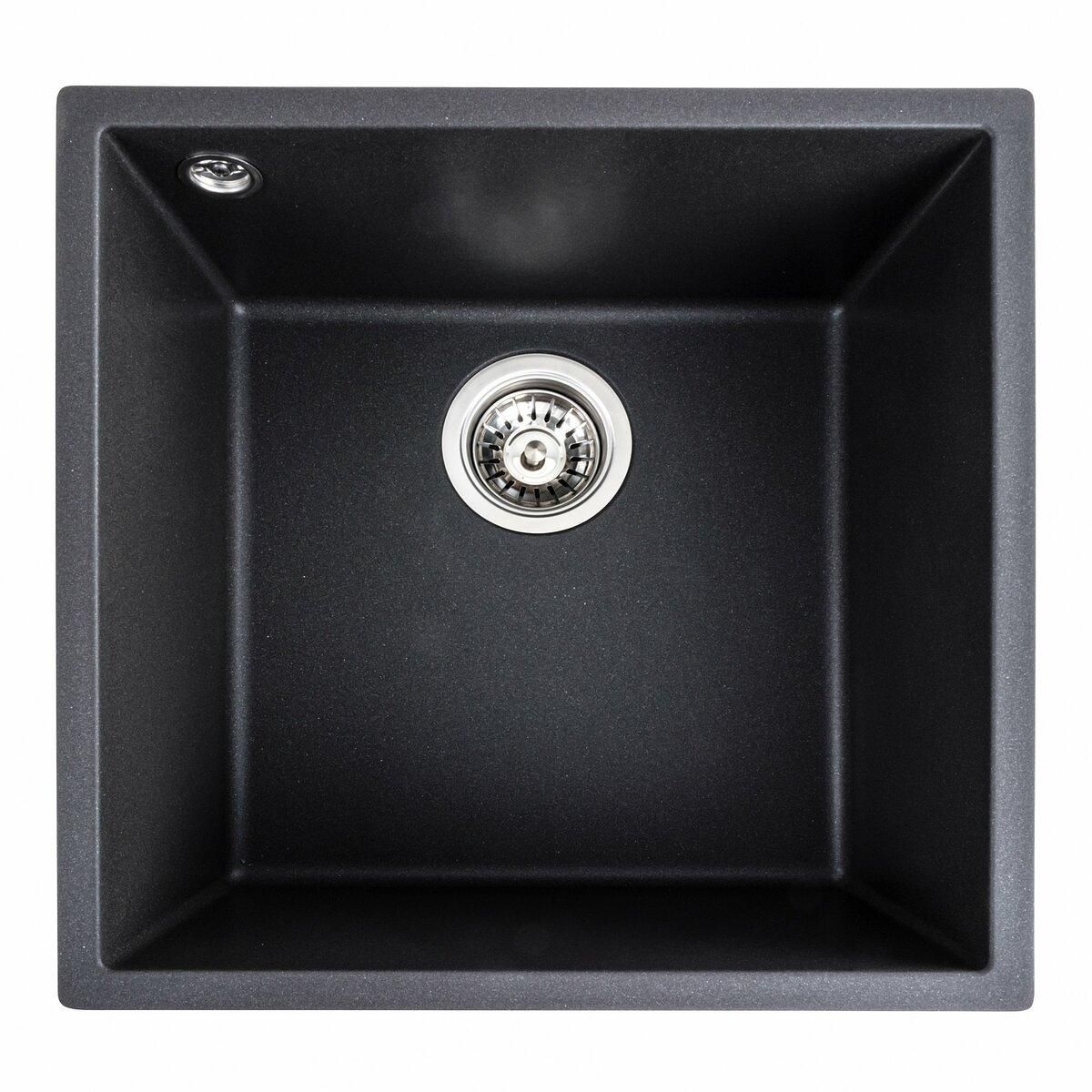 Гранитная мойка для кухни Platinum 4040 RUBA матовый морион Гранитная мойка для кухни Platinum 4040 RUBA матовый морион