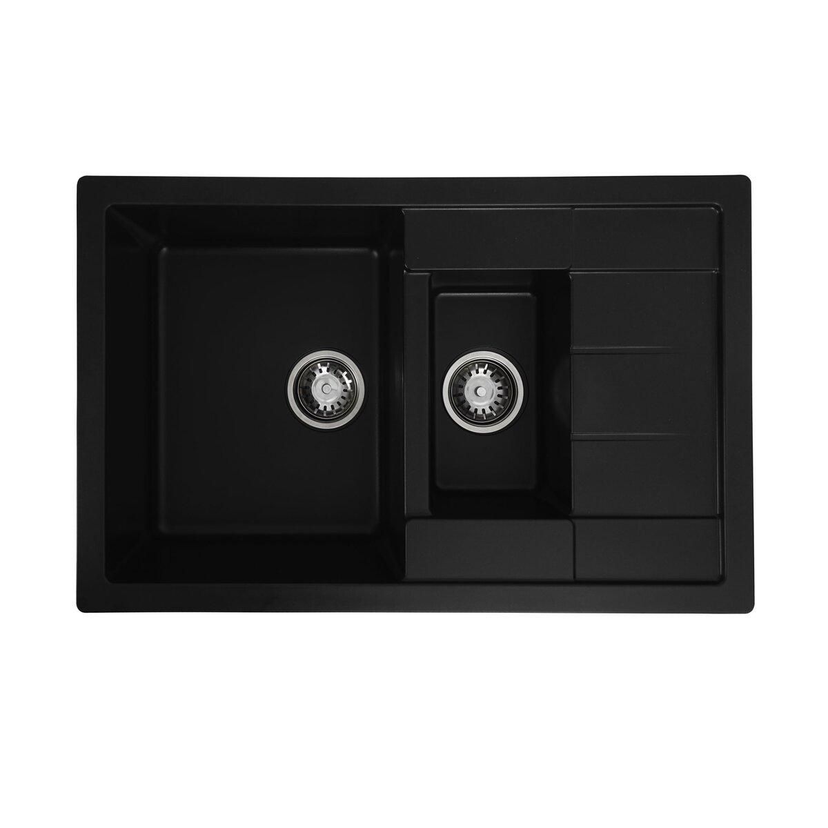 Черная матовая гранитная мойка для кухни VALESO TOSKANA 7850W Черная матовая гранитная мойка для кухни VALESO TOSKANA 7850W