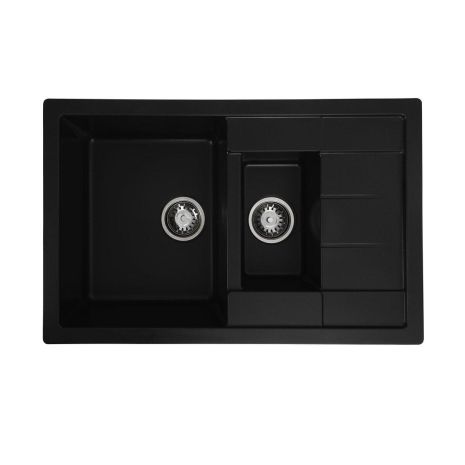 Черная матовая гранитная мойка для кухни VALESO TOSKANA 7850W