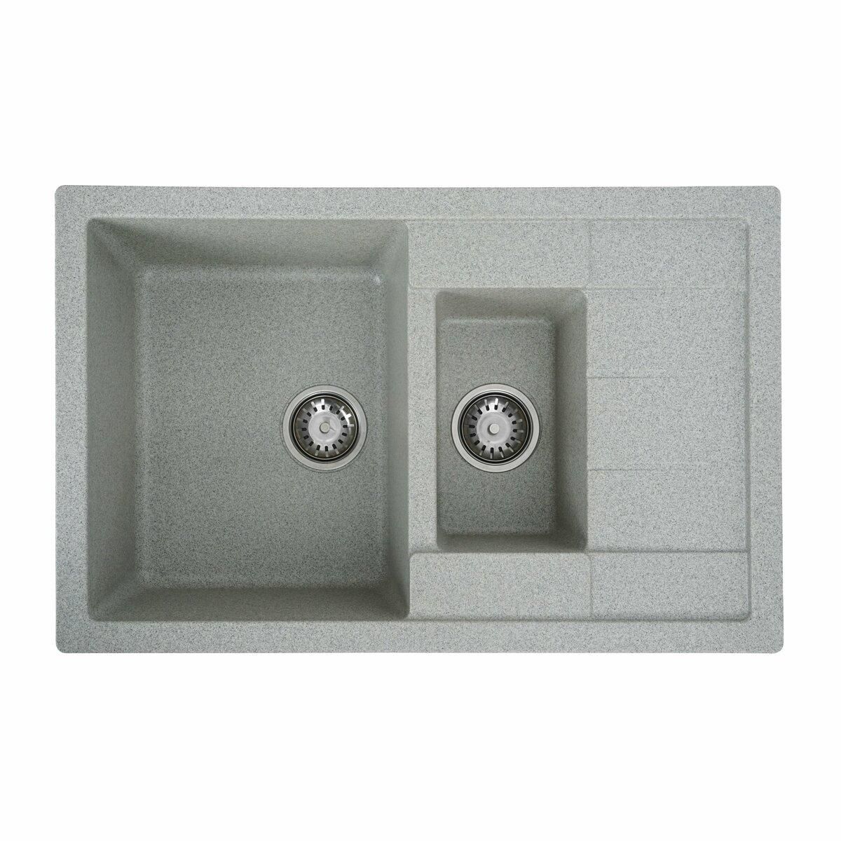 Гранитная мойка для кухни Platinum 7850W TOSKANA матовая Серая Гранитная мойка для кухни Platinum 7850W TOSKANA матовая Серая