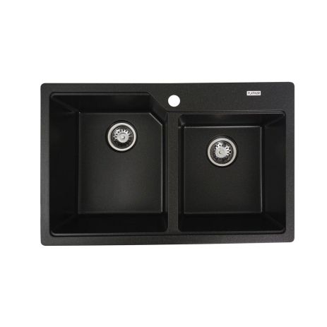 Гранітна мийка для кухні Platinum 7850 HARMONY матова Чорний металік Гранітна мийка для кухні Platinum 7850 HARMONY матова Чорний металік