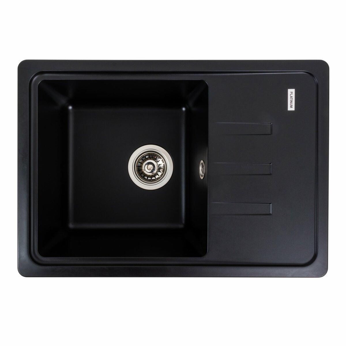 Гранітна мийка для кухні Platinum 6243 LIANA матова Чорна Гранітна мийка для кухні Platinum 6243 LIANA матова Чорна