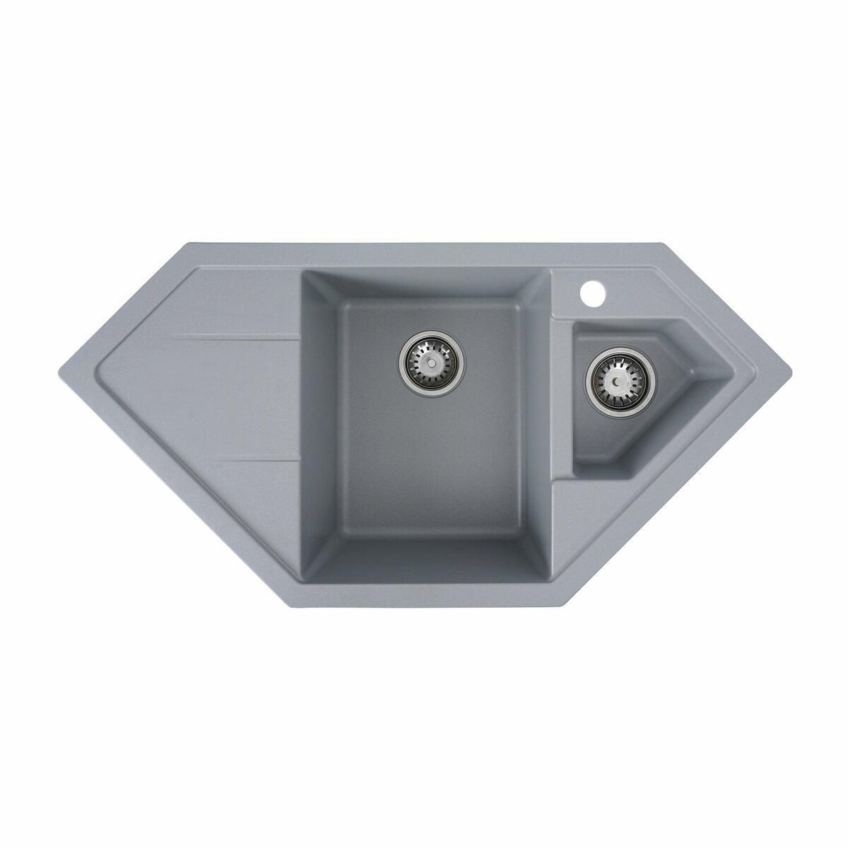 Гранитная мойка для кухни Platinum 9950 PANDORA матовая Серый металлик Гранитная мойка для кухни Platinum 9950 PANDORA матовая Серый металлик