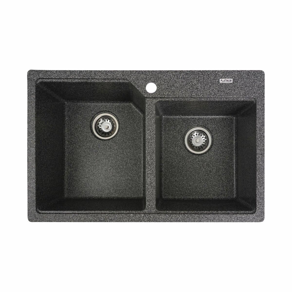 Гранитная мойка для кухни Platinum 7850 HARMONY матовая Графит Гранитная мойка для кухни Platinum 7850 HARMONY матовая Графит