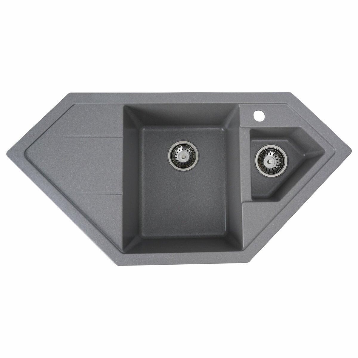 Гранитная мойка для кухни Platinum 9950 PANDORA матовая Серый муссон Гранитная мойка для кухни Platinum 9950 PANDORA матовая Серый муссон
