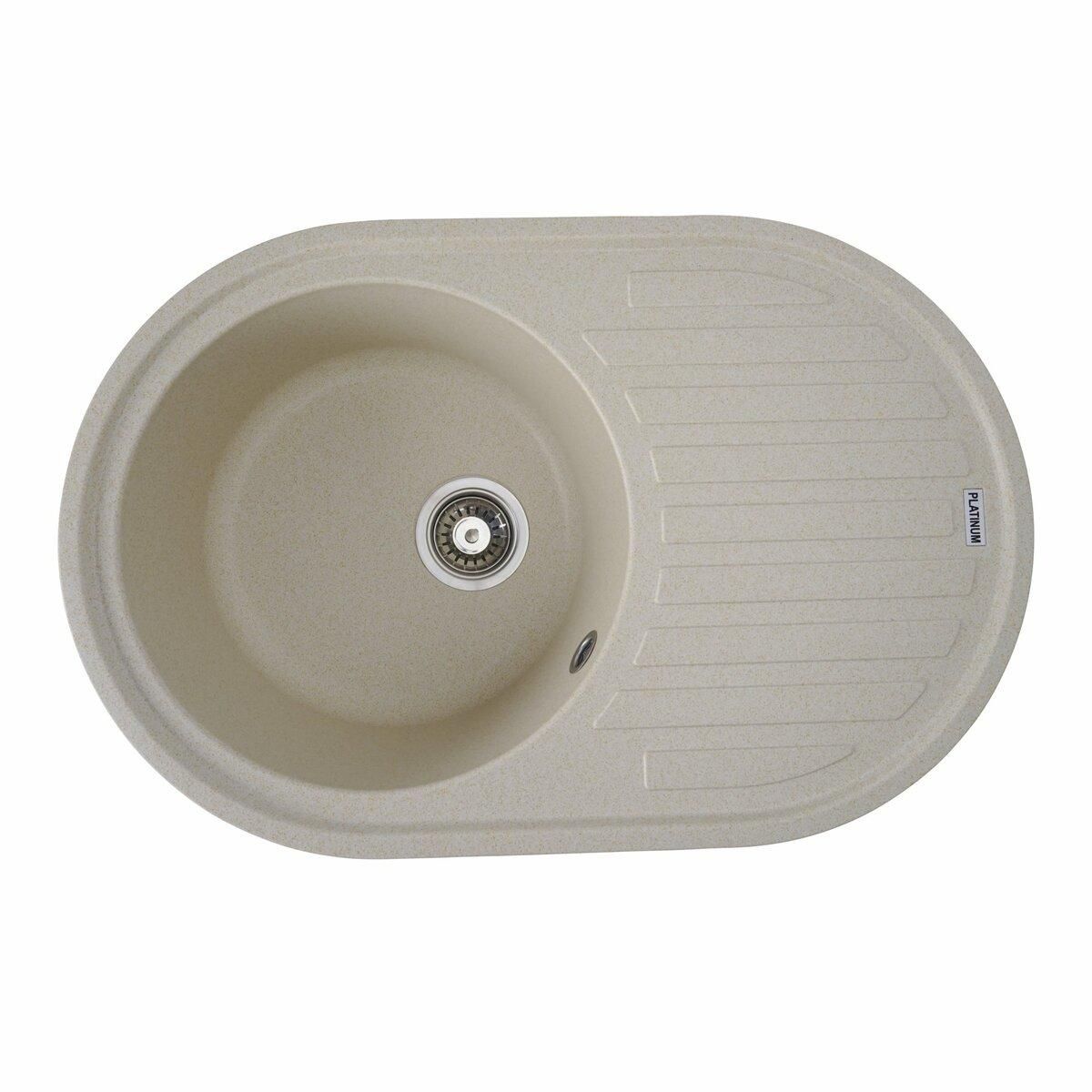 Гранитная мойка для кухни Platinum 7750 LIRA матовая Песок Гранитная мойка для кухни Platinum 7750 LIRA матовая Песок