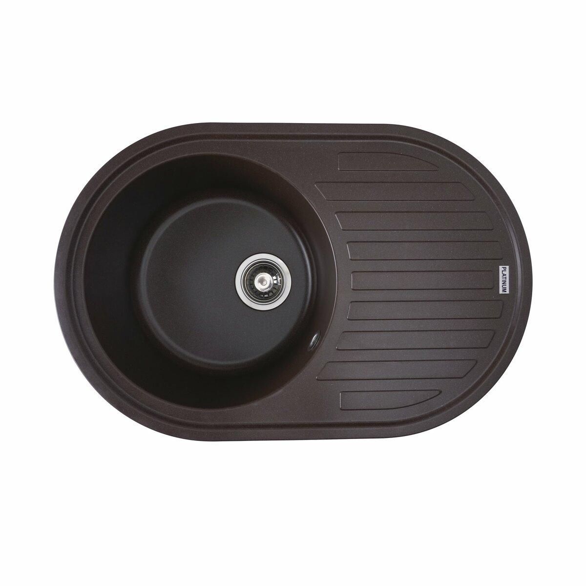 Гранитная мойка для кухни Platinum 7750 LIRA матовая Мокко Гранитная мойка для кухни Platinum 7750 LIRA матовая Мокко