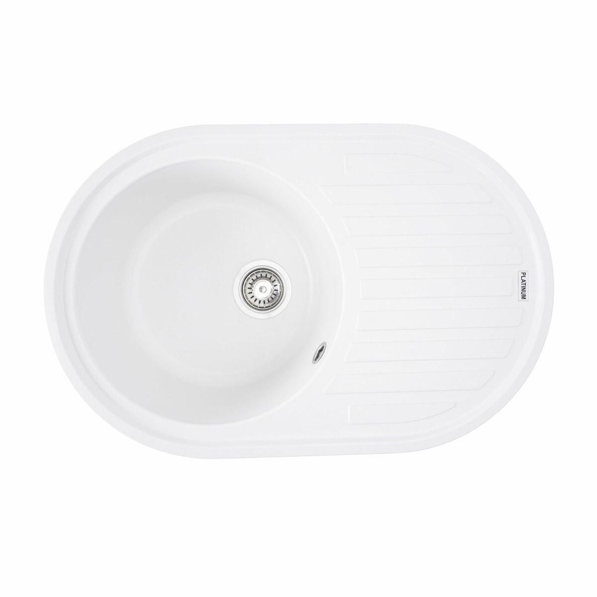 Гранитная мойка для кухни Platinum 7750 LIRA матовая Белоснежная Гранитная мойка для кухни Platinum 7750 LIRA матовая Белоснежная