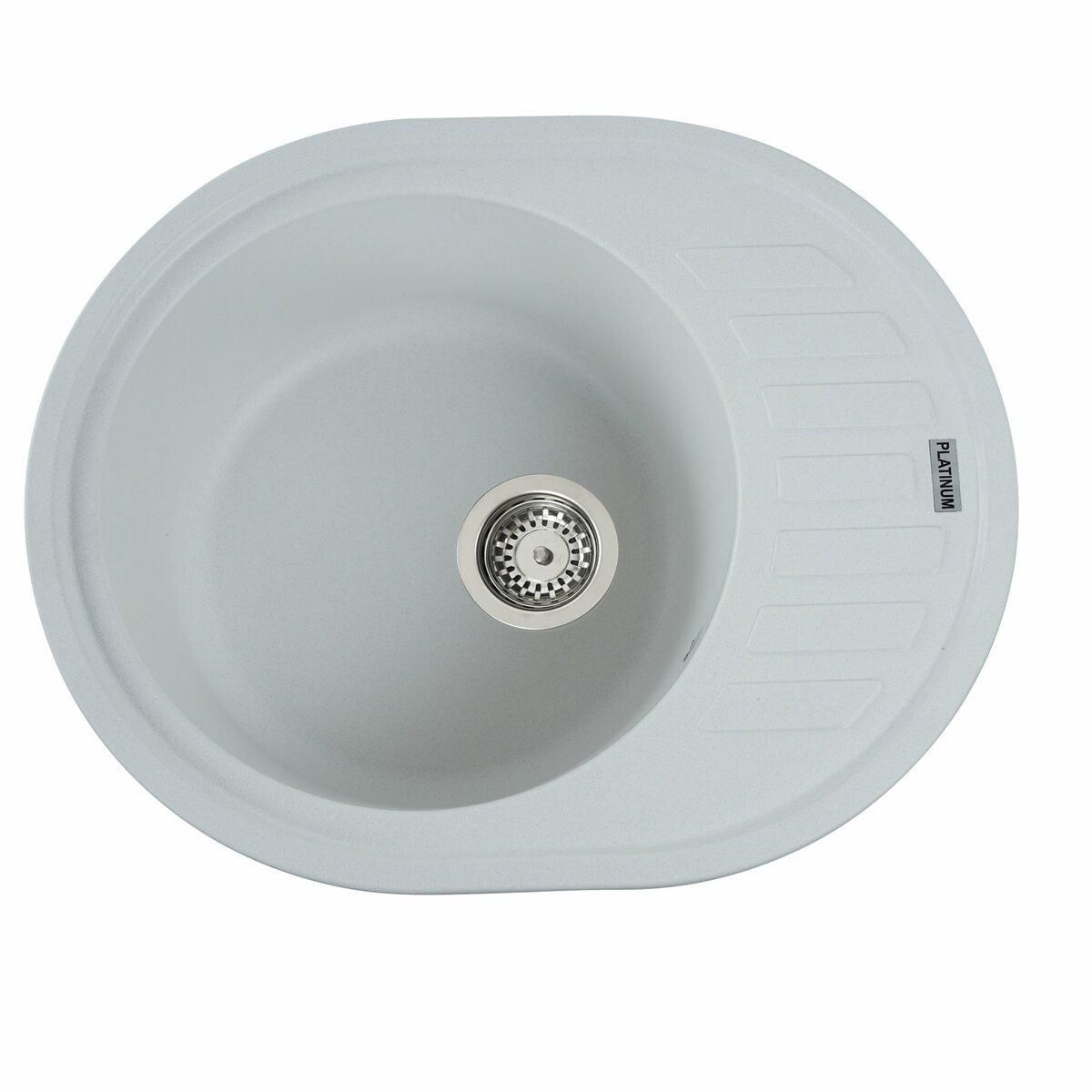 Гранитная мойка для кухни Platinum 6250 SOUL матовая Белоснежная Гранитная мойка для кухни Platinum 6250 SOUL матовая Белоснежная