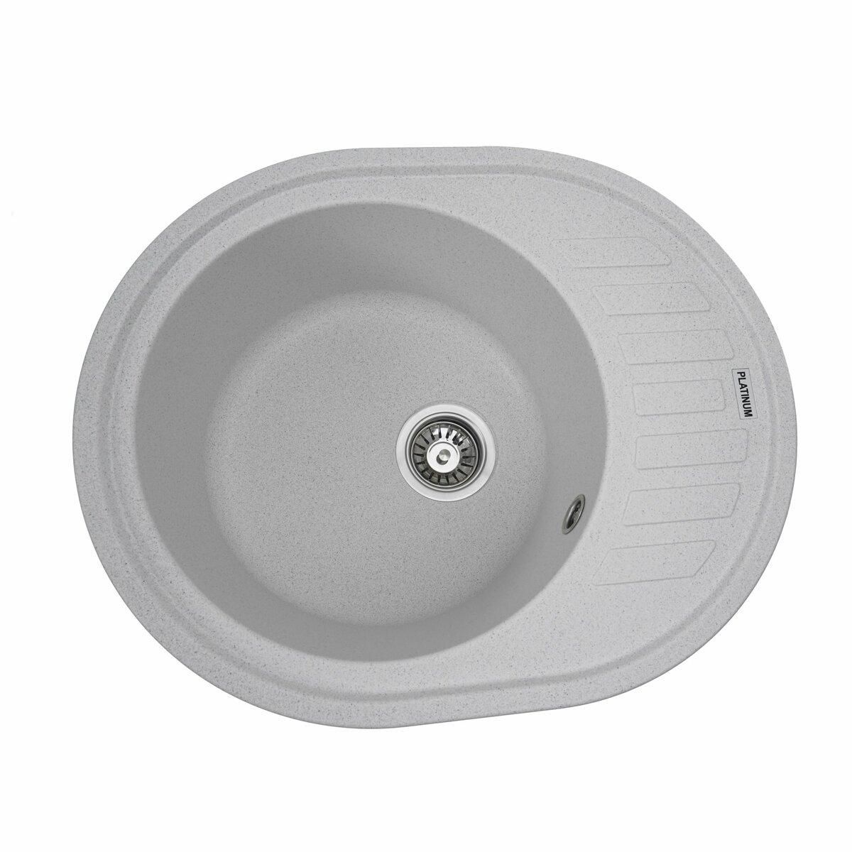 Гранитная мойка для кухни Platinum 6250 SOUL матовая Белая в точку Гранитная мойка для кухни Platinum 6250 SOUL матовая Белая в точку