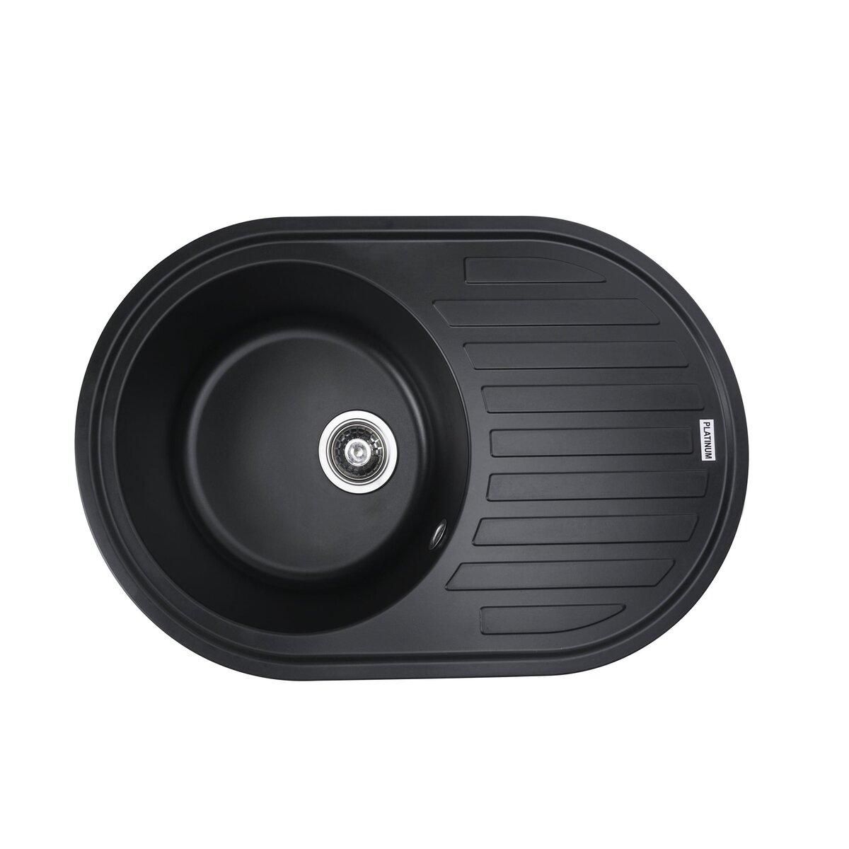 Гранітна мийка для кухні Platinum 7750 LIRA матова Чорна Гранітна мийка для кухні Platinum 7750 LIRA матова Чорна