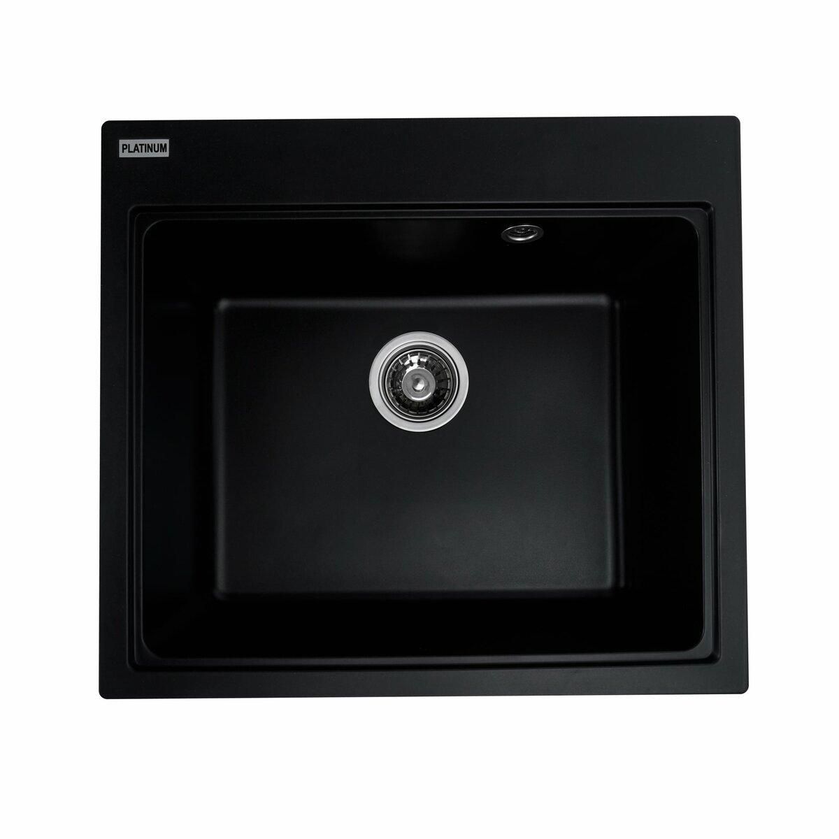 Гранитная мойка для кухни Platinum 5852 VESTA матовая Черная Гранитная мойка для кухни Platinum 5852 VESTA матовая Черная