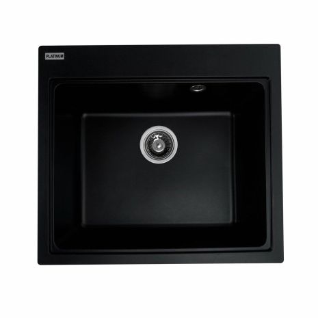 Гранитная мойка для кухни Platinum 5852 VESTA матовая Черная