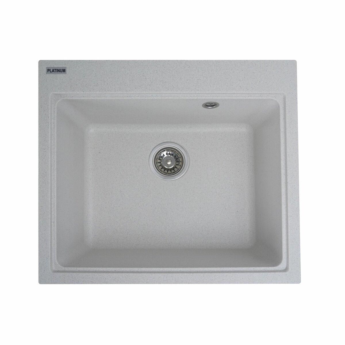 Гранитная мойка для кухни Platinum 5852 VESTA матовая Белая в точку Гранитная мойка для кухни Platinum 5852 VESTA матовая Белая в точку