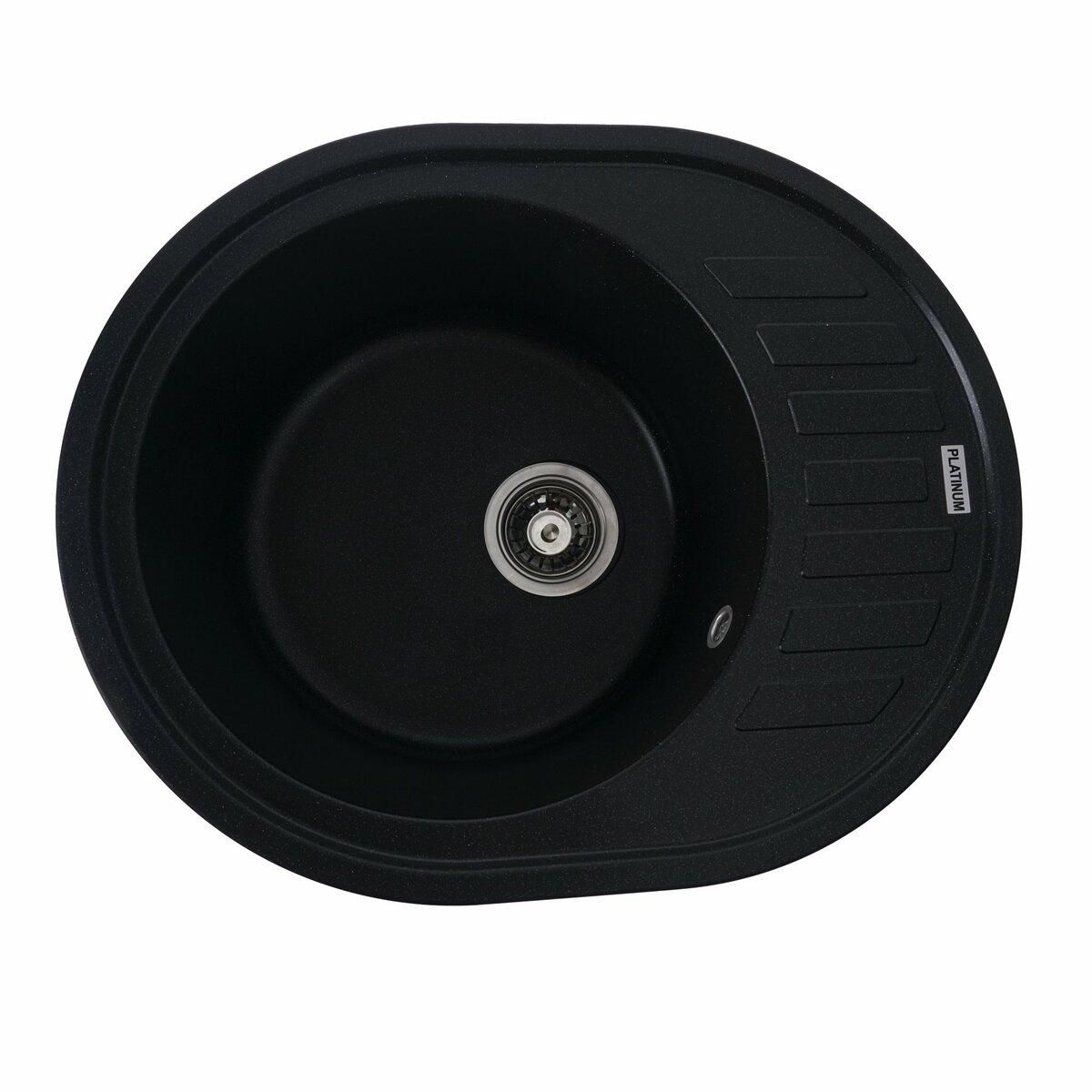 Гранитная мойка для кухни Platinum 6250 SOUL матовая Черный металлик Гранитная мойка для кухни Platinum 6250 SOUL матовая Черный металлик