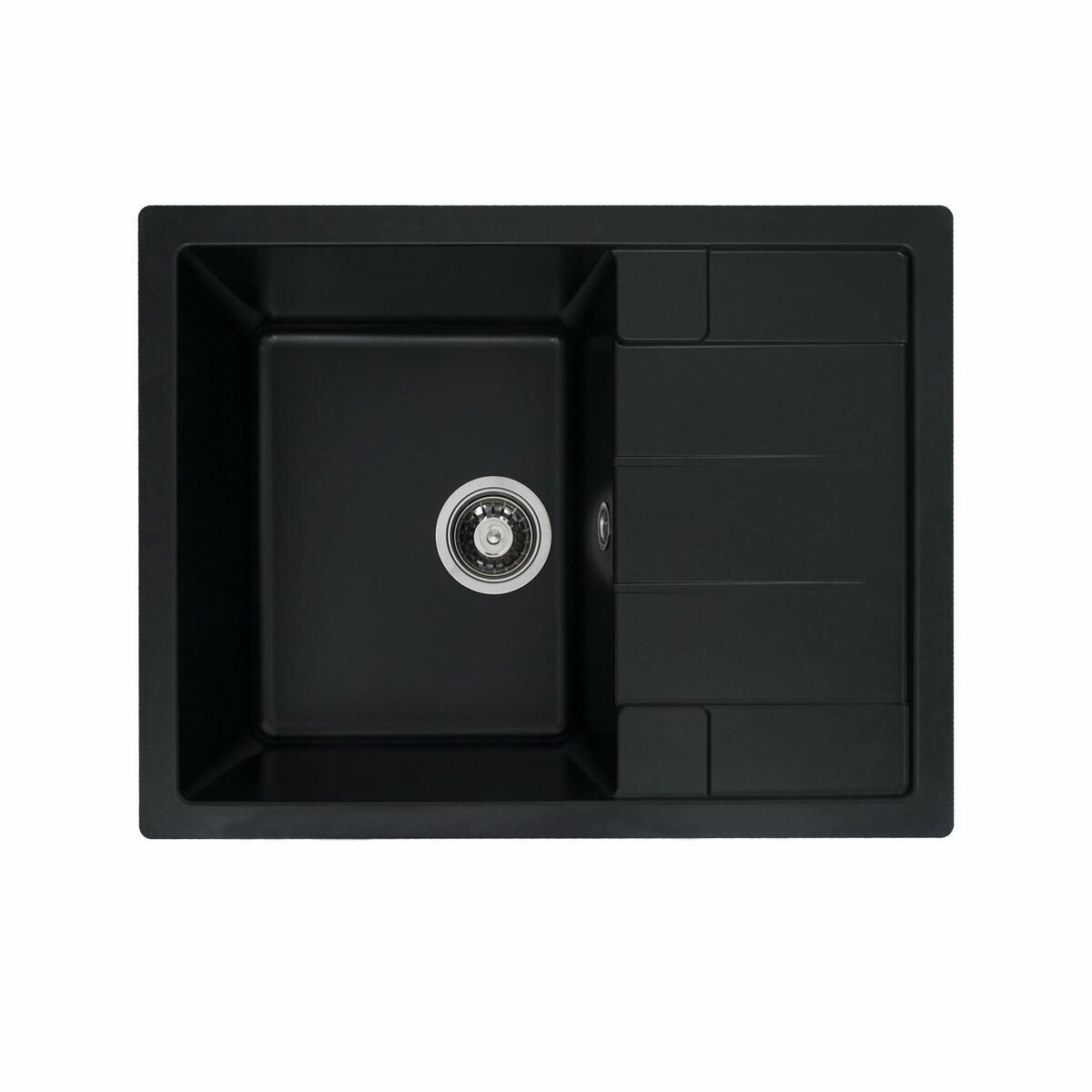 Гранитная мойка для кухни Platinum 6550 INTENSO матовая Черная Гранитная мойка для кухни Platinum 6550 INTENSO матовая Черная