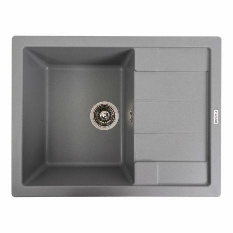Гранитная мойка для кухни Platinum 6550 INTENSO матовая Серый металлик
