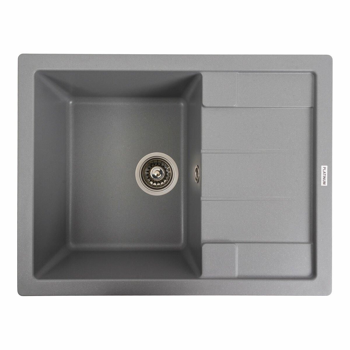 Гранитная мойка для кухни Platinum 6550 INTENSO матовая Серый металлик Гранитная мойка для кухни Platinum 6550 INTENSO матовая Серый металлик
