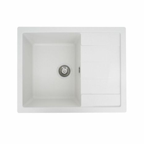 Гранитная мойка для кухни Platinum 6550 INTENSO матовая Белоснежная