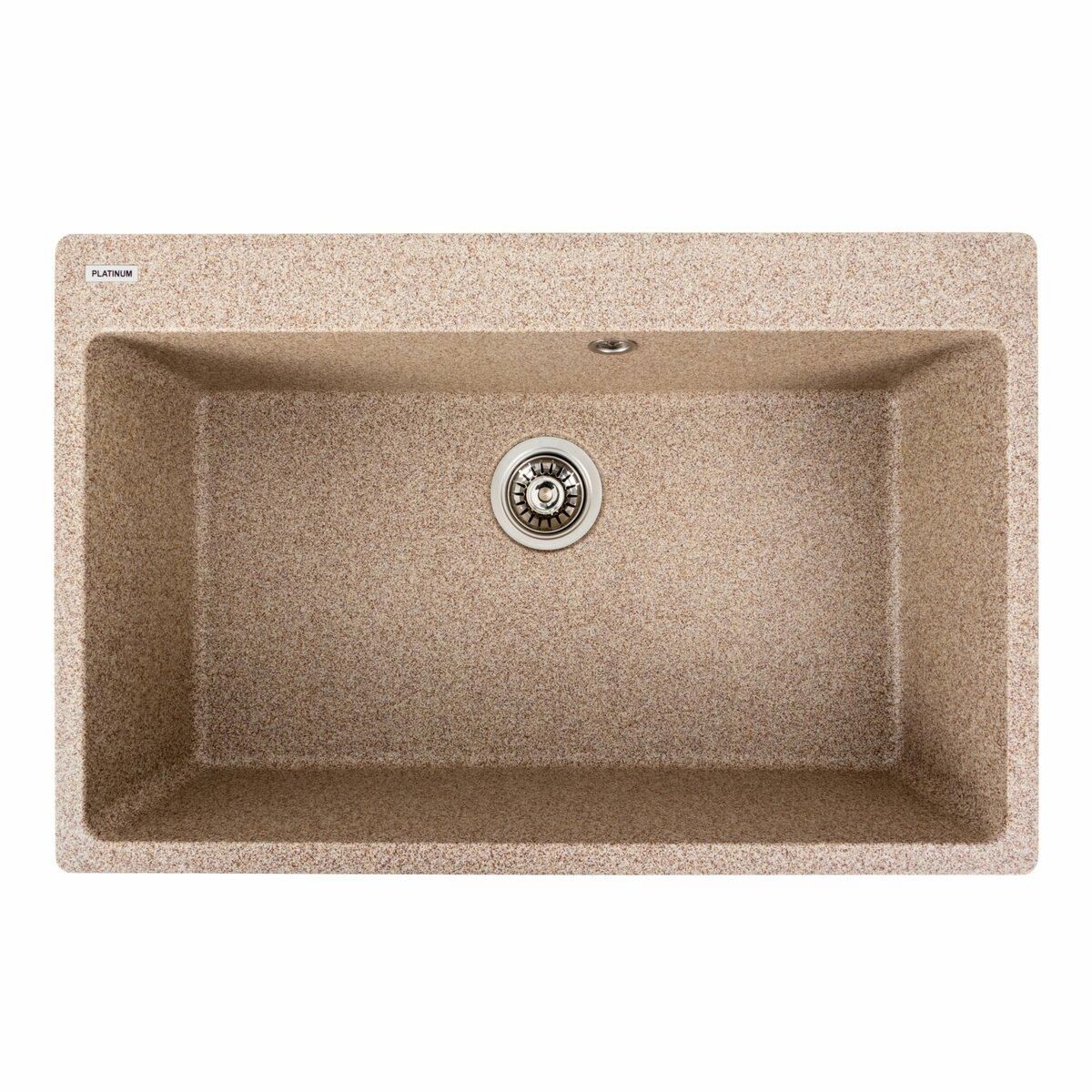 Гранитная мойка для кухни Platinum 7850 Bogema матовая (карамель) Гранитная мойка для кухни Platinum 7850 Bogema матовая (карамель)