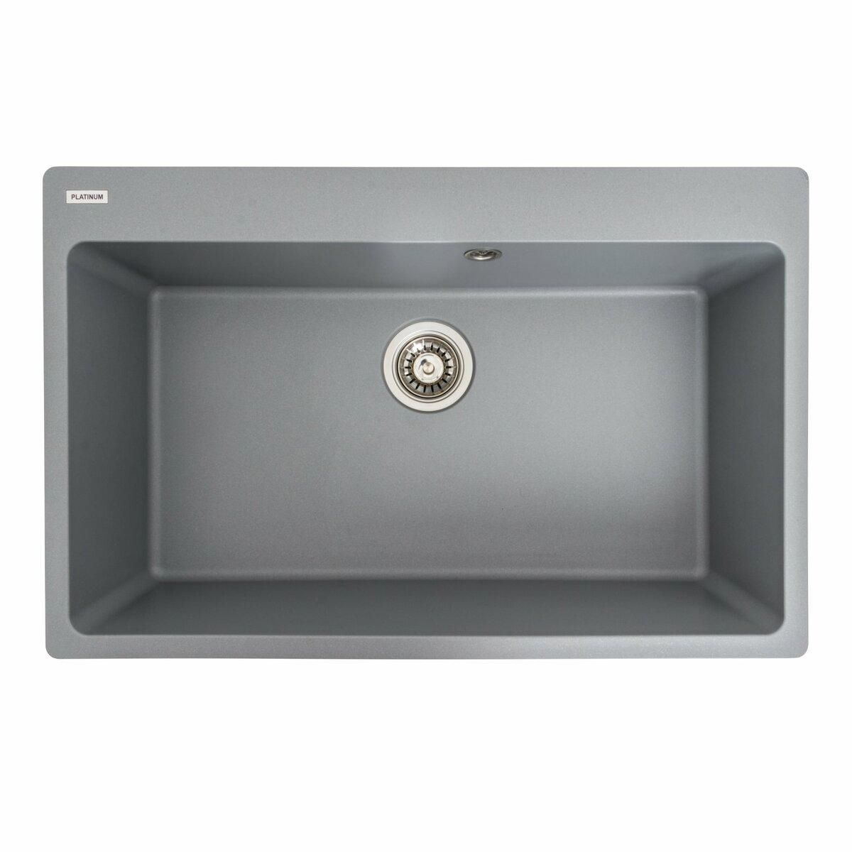 Гранітна мийка для кухні Platinum 7850 Bogema матова (сірий металік) Гранітна мийка для кухні Platinum 7850 Bogema матова (сірий металік)