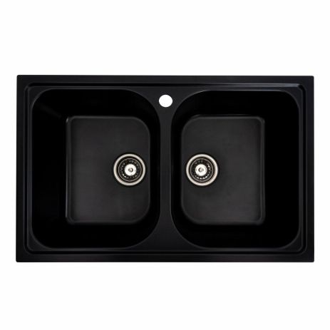 Гранітна мийка для кухні Platinum 7950 Equatoria матовий Чорний Гранітна мийка для кухні Platinum 7950 Equatoria матовий Чорний