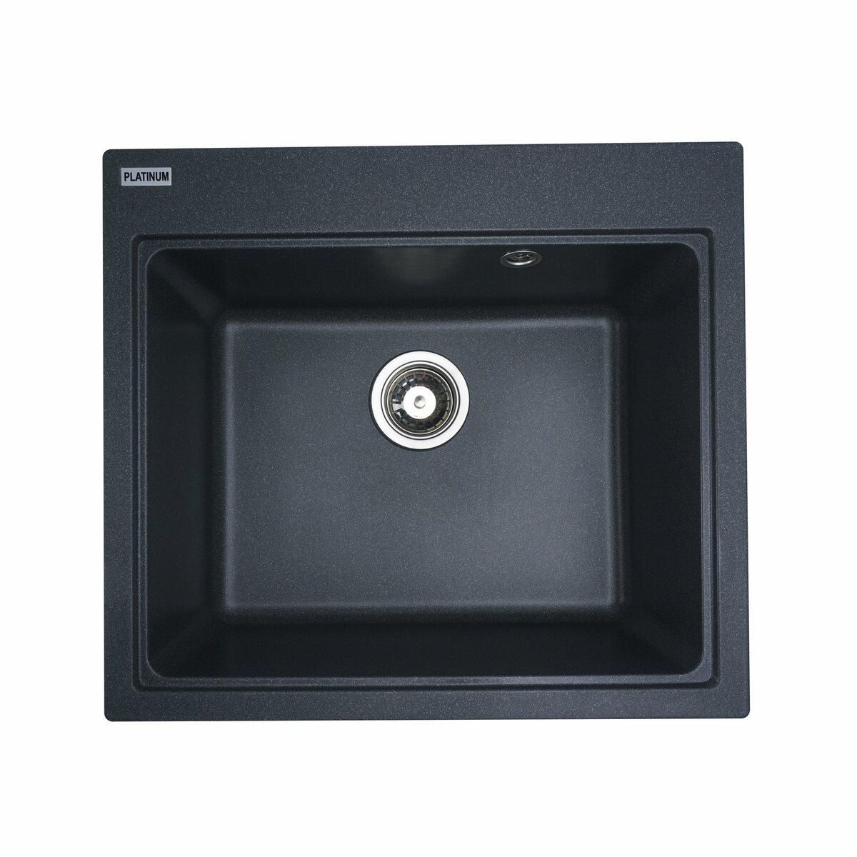 Гранитная мойка для кухни Platinum 5852 VESTA матовая Антрацит Гранитная мойка для кухни Platinum 5852 VESTA матовая Антрацит