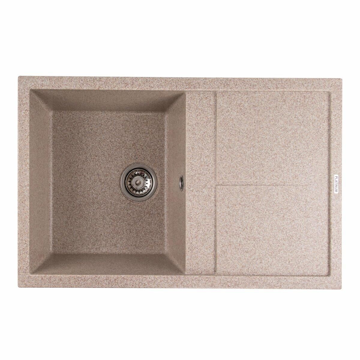 Гранитная мойка для кухни Platinum 7950 Selena матовая Карамель Гранитная мойка для кухни Platinum 7950 Selena матовая Карамель