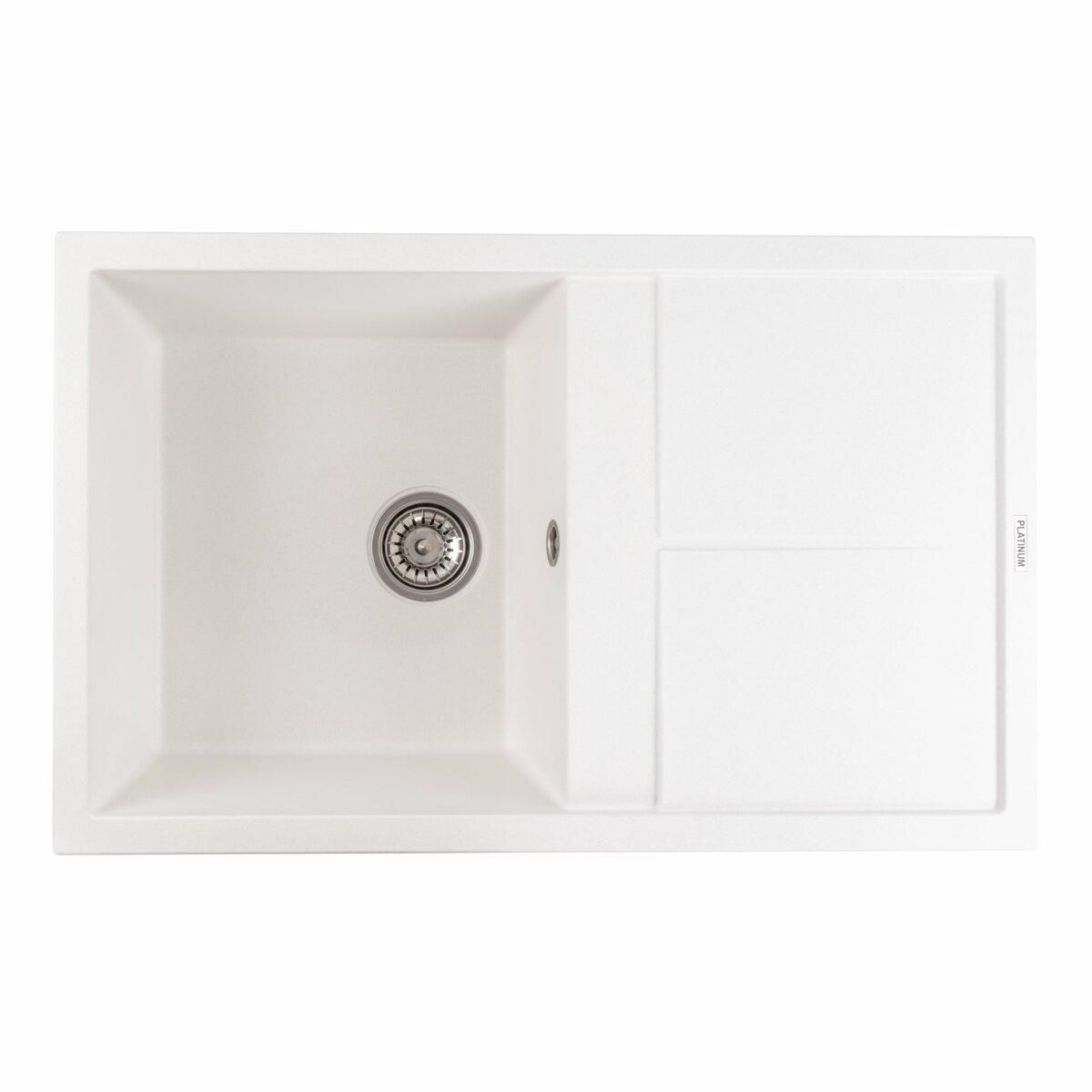 Гранитная мойка для кухни Platinum 7950 Selena матовая Белоснежная Гранитная мойка для кухни Platinum 7950 Selena матовая Белоснежная
