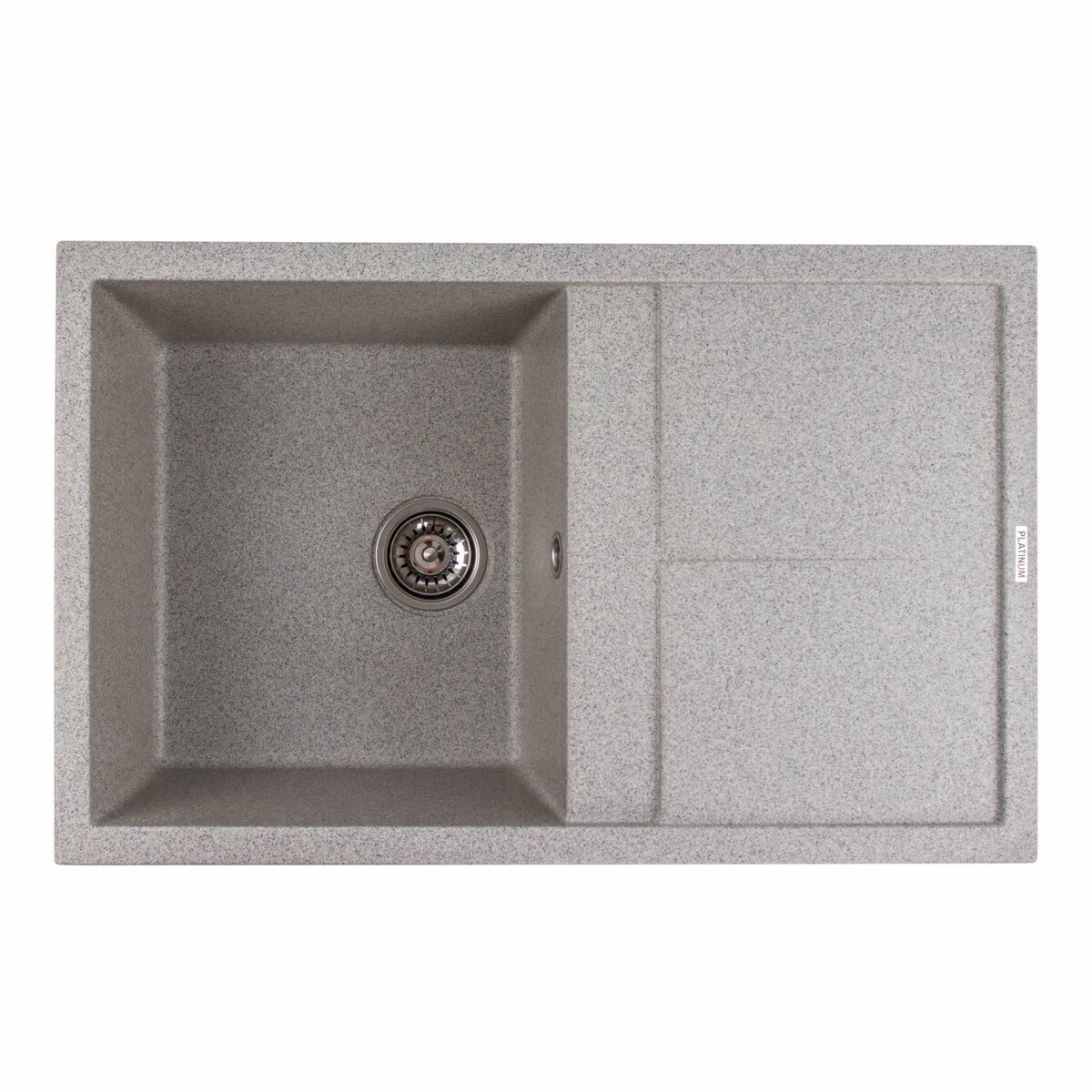 Гранітна мийка для кухні Platinum 7950 Selena матова Сіра Гранітна мийка для кухні Platinum 7950 Selena матова Сіра